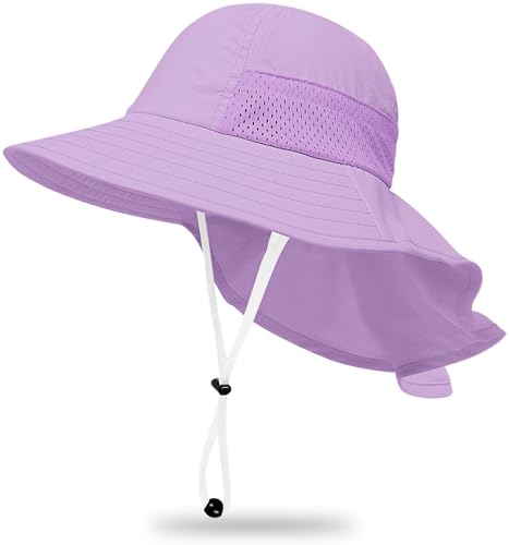 Image of Toddler Baby Sun Hat Kids Summer Beach Essentials Adjustable Beach Hats with Bucket Wide Brim for Boys Girls Age 0-14 Years