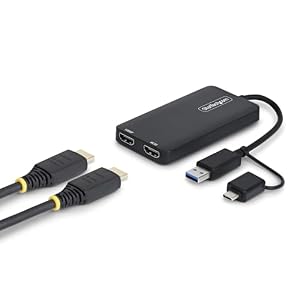 StarTech USB-A und USB-C auf Dual HDMI, 4K 30Hz, 1080p, Mac Windows