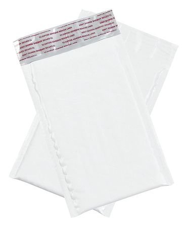 Bubble, White, 4X8 in Outside Wxl,Poly, Poly Mailers, 3-7/8X6-3/4 in Usable Wxl, Pk 500,2041005879