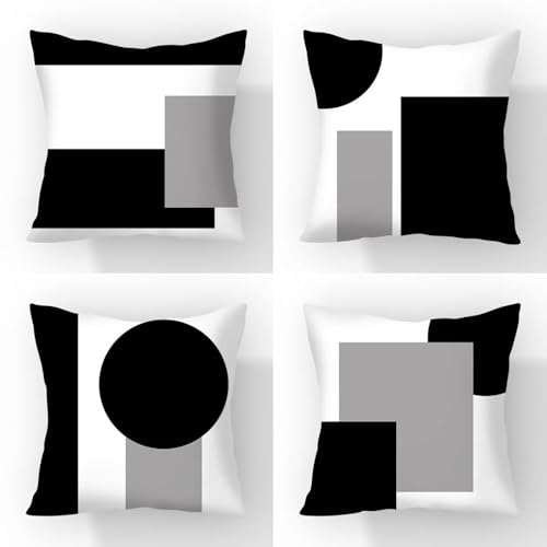 BREASOME Kissenbezug 45x45 cm 4er Set Kissenbezüge Geometrisches...