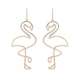 MALUGOGO Pendientes Colgantes de Flamenco Huecos de Aleación Dorada para Mujer y Niña, Ligeros y Resistentes, Ideales para Fiesta y Cumpleaños, Diseño Geométrico Creativo