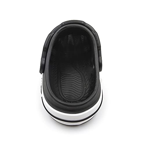 Amoji Kid Clogs Boy Garden Shoes Girl Gardening Clogs Child Beach Slipper Sandals Kid1096 Blackwhite 4.5-5 Big Kid #TOP3