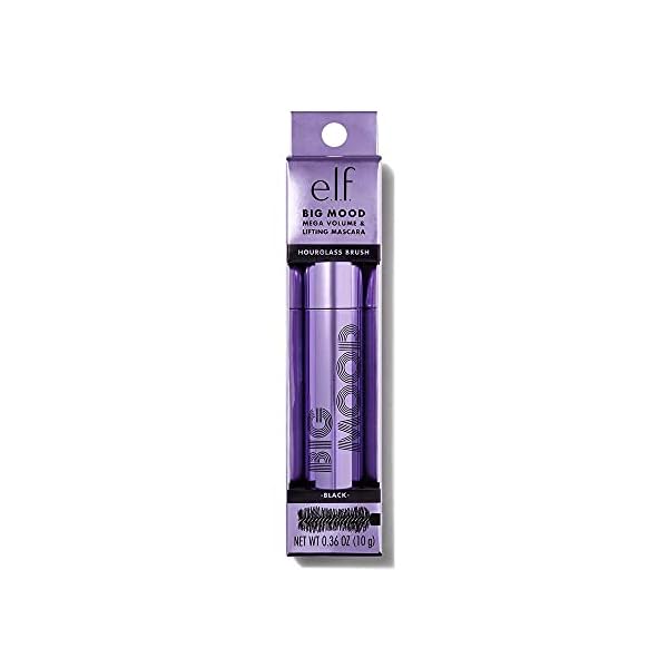 e.l.f. Big Mood Mascara, Instantly Creates Long-Lasting, Bold & Lifted, Voluminous Lashes, Infused with Jojoba Wax, Black, 0.30 fl Oz