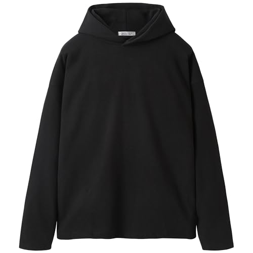 Ohoo Men's Cotton 100% Pullover Hoodie Heavyweight Oversized Sweatshirt No Ribbing No Drawstring Comfy Design French Terry