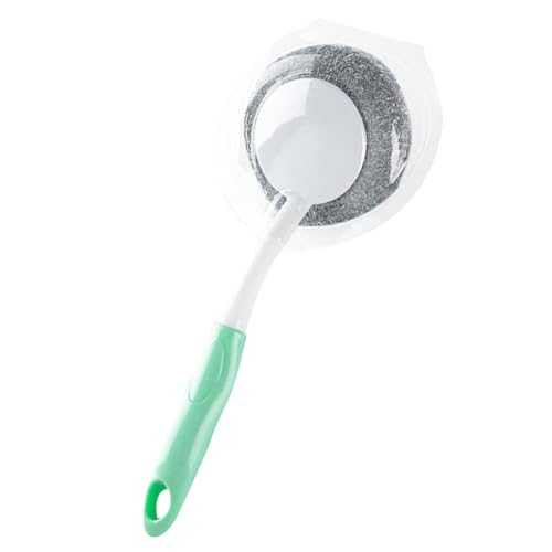 SUPVOX Brosse à Billes d'acier Manche Long Vert, Éponge à Vaisselle en Acier Inoxydable, Décontamination Cuisine Trou Suspendre Pratique