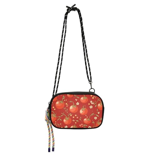 linqin Cartoon Red Tomato Womens Crossbody Bags Comfort Mini Shoulder Bag with Credit Card Slots for for Women Shopping