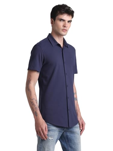 Image of JACK & JONES Men's Cotton Solid Slim Fit Shirt
