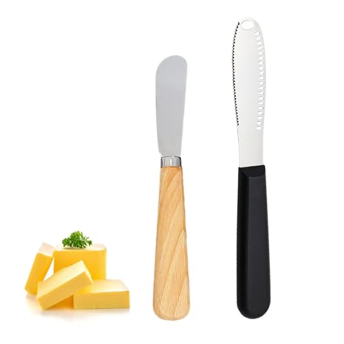1 Pieza Cuchillo De Mantequilla Serramada Y Cuchillo De Mantequilla De Mango De Madera De 1 Pieza, Herramientas Para Hornear, Dispositivos De Cocina, Cuchillo De Mantequilla De Acero Inoxidable.