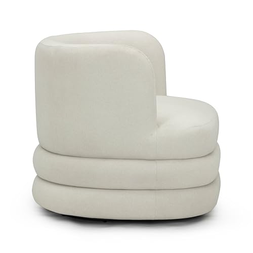 Sillón Lounge Giratorio Cremoso Tela Suave miniatura 3