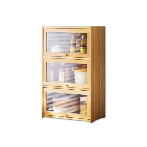 Vitrine en bois rétro gris et acrylique pour comptoir de maison