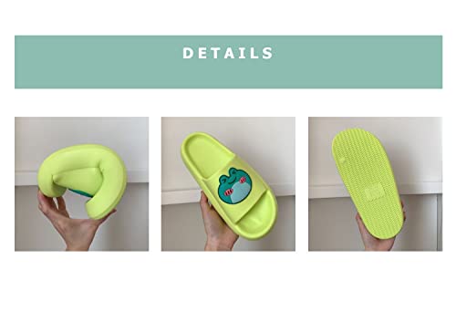 Kawaii Frog House Slippers for Women Teen Girls Cute Summer Slides Sandals Shower Slippers for Indoor Home Bedroom Outdoor Beach Pool Spa Soft EVA Comfortable Non-Slip (8-8.5, Green)4