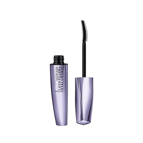 MANHATTAN Wonder'Bond Lash Filler & Hyaluronic Mascara, 001 Black, Lash Filler Mascara, Bonding Serum, Volumenmascara, Hyaluronsäure, wischfest, 11 ml