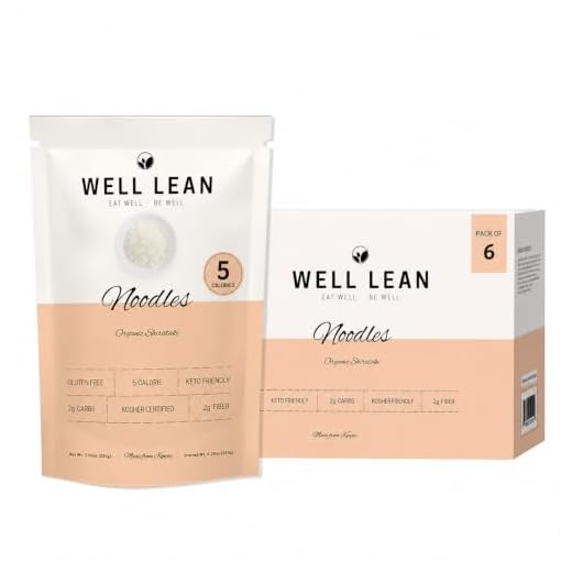 Well Lean Organic Noodles, Premium Shirataki Konjac Pasta, USDA Organic, 100% Plant Based, Keto Friendly, Zero Net Carb, Non GMO, Ready to Eat, Low Calorie, Gluten Free, Vegan, Diet, 6 Pack, 57.1 oz
