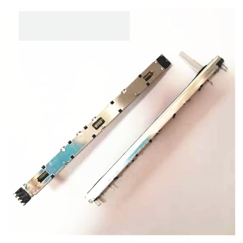 BIRXPMOS 1pcs 128mm Long Narrow Dual-Channel B10K Mixer Fader B103 Straight Sliding Potentiometer 100 Stroke Handle 15mm High
