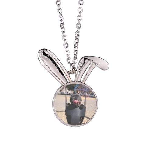 Collier forme lapin motif bouledogue, le cadeau d'anniversaire idéal