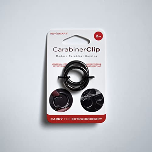 KeySmart Stainless Steel Carabiner Clip - Round Clip for Easy Access to Keys and Accessories - Quality Lightweight O Ring For Purses (2-pack)