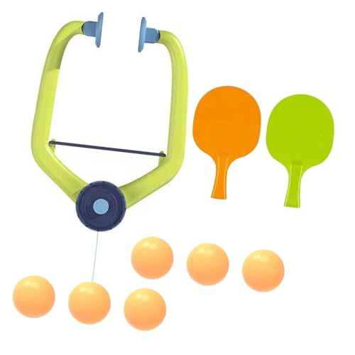 Hanging Table Tennis Trainer Hanging Table Tennis Trainer Set Paddles and Balls Exerciser Door Pingpong Doorway Game Set