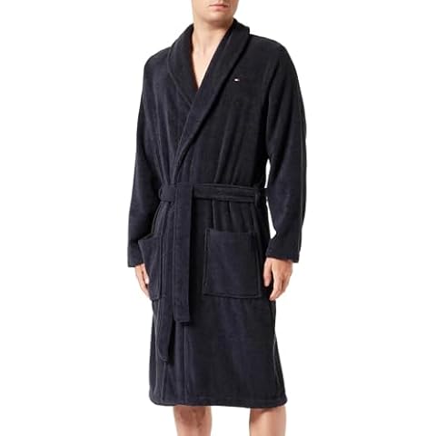 Tommy Hilfiger Men's Cotton Bathrobe, Blue Cover