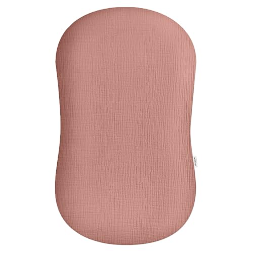 Image of Wimist Muslin Baby Lounger Cover, Newborn Lounger Cover, Soft Cotton Breathable Lounger Cover for Boys Girls Infant, Cover Only (Dusty Rose)