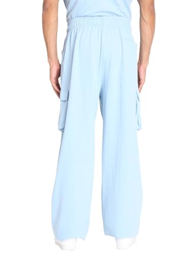 Image of CHKOKKO Men's Baggy Track Pants for Gym Workout Running Casual Wear Sports Lower with Pockets Adjustable Drawstring Waist Lightweight Quick Dry Activewear Fitness