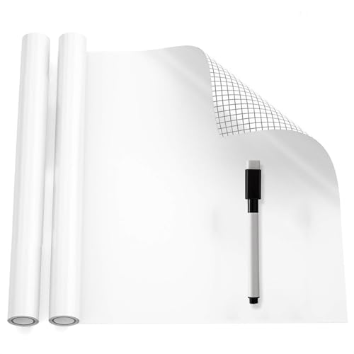 Large Whiteboard Sticker Roll Peel and Stick 17.7' x 78' Dry Erase White Board for Wall, Removable...