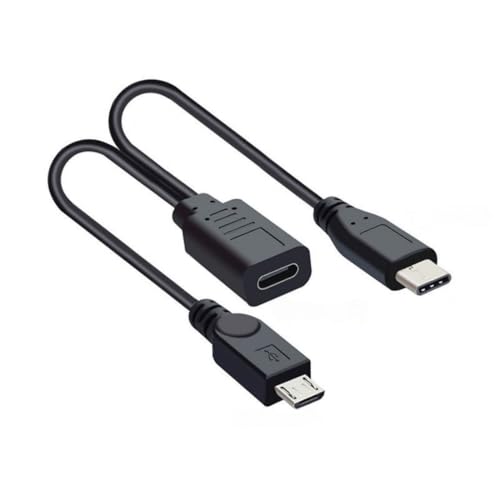 chenyang Cable de carga múltiple divisor USB C, cable de extensión de carga USB C 1 a 2 USB C/Micro USB, soporta cargar dos dispositivos al mismo tiempo 0.98 pies/0.3 m