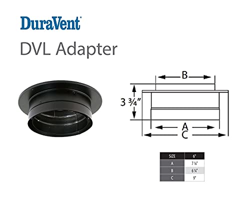 M&G Duravent 6Dvl-Adt Duravent Dvl Chimney Adapter, Black #TOP1