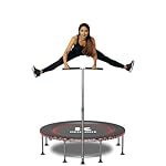 K KENSONE 40/48" Low-Impact Rebounder Trampoline for Adults with Bungee, 450/550LBS Quiet Mini Exercise Trampoline with Adjustable U/T-Shaped Foam Handle Bar, Fitness Equipment for Indoor/Gym Workout