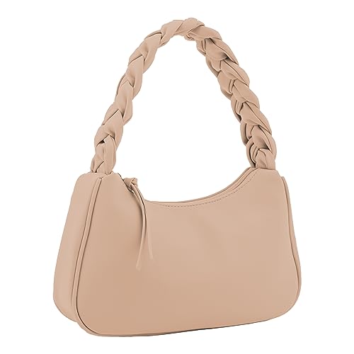 Image of Emperia Braided Top Handle Shoulder Bag For Women, Trendy Designer Small Hobo Tote Handbag