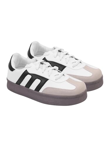 Image of Shoetopia Women's Casual Sneakers || Lace-Up Low-Top Shoes with Cushioned Sole || Trendy Daily Footwear Walking Shoes