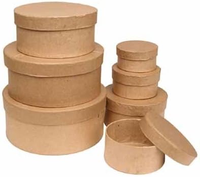 Factory Direct Craft® Handcrafted Paper Mache Oval Boxes- 7 Boxes