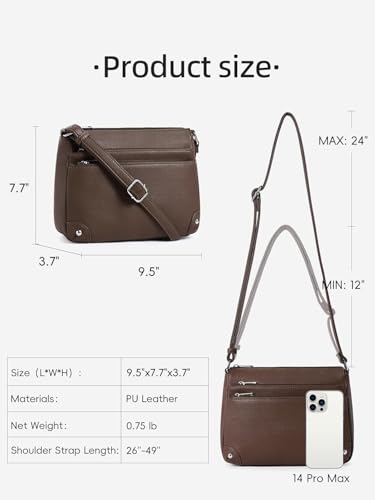 Image of WESTBRONCO Crossbody Bags for Women, Medium Size Shoulder Handbags, Satchel Purse with Multi Zipper Pocket