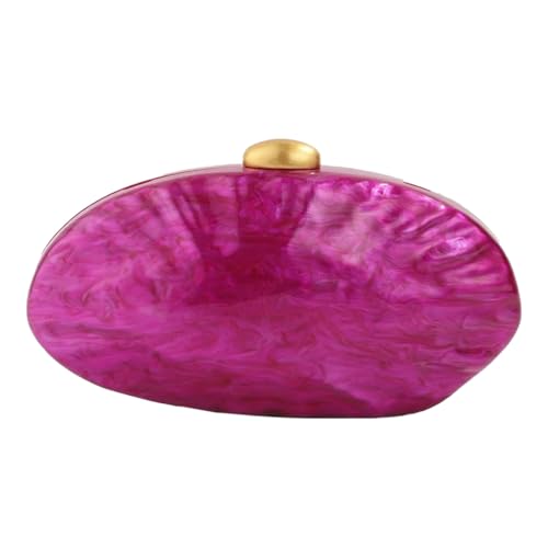 Image of RomanticDesign Women Shell Shape Acrylic Clutch Shiny Marble Purse Wedding Prom Party Evening Handbag