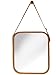 Produktbild osoltus Edge Badspiegel Spiegel Wandspiegel Bambus mit Aufhängung 41x43,5 cm