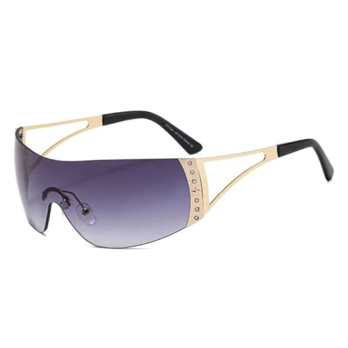 Lunettes de soleil technologie future sans monture homme femme sport tendance or gris