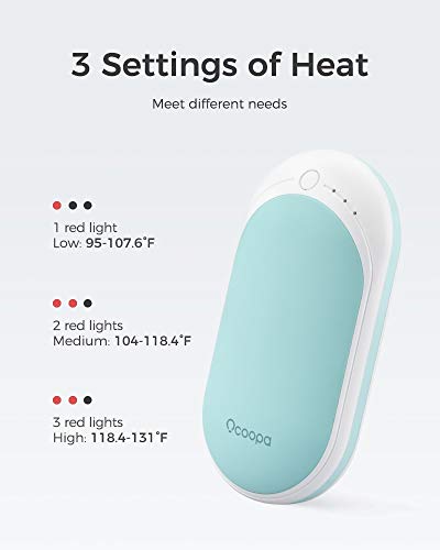 OCOOPA HotPal Rechargeable Hand Warmer, 5200mAh Electric Handwarmer,Portable Pocket Heater, Heat Therapy Great for Raynauds, Hunting, Golf, Camping, Women Mens Gifts - Thumbnail 5