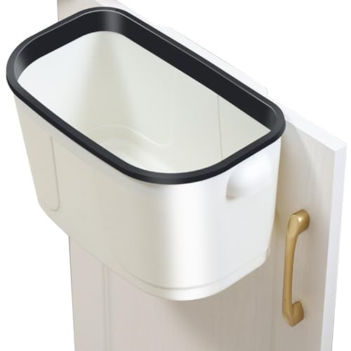 brooksnaji Cubo de basura montado en la pared, diseño que ahorra espacio, cubo de basura de alimentos para dormitorio, cubo de basura de cocina, cubo de basura de cocina, autoadhesivo para dormitorio