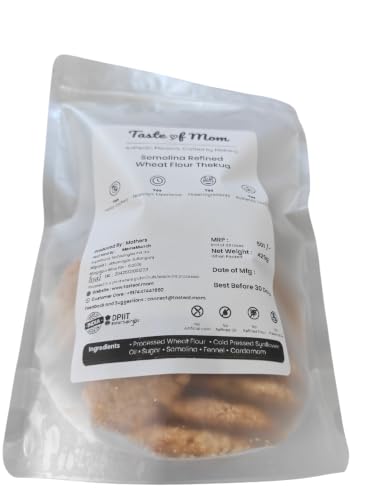Image of Taste of MOM Thekua Traditional Bihar Sweet Snack | Semolina Refined Flour & Sugar Indian Mithai | Classic Regional Recipe | Family Pack 425g | Traditional Indian Sweet Treat