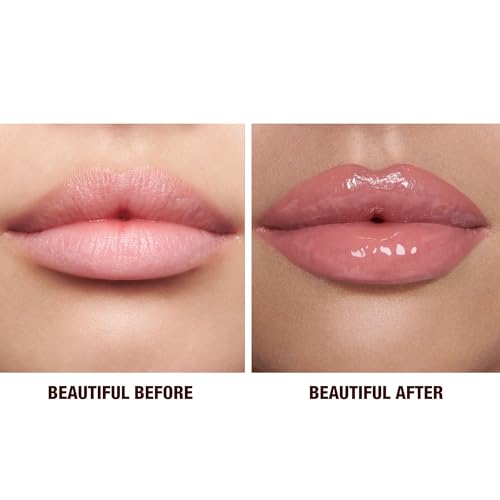 Image of Charlotte Tilbury Icon Baby Lip Duo Kit - Mini K.I.S.S.I.N.G Satin Shimmer Lipstick & Full Size Hall of Fame High Shine Gloss Set - Hydrating Long Lasting Makeup Duo for On-the-Go Glossy Shine