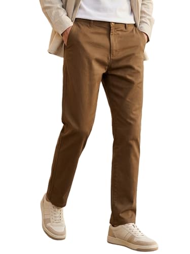 Image of Urbano Fashion Men's Regular Fit Mid Rise Cotton Casual Chinos Trousers Stretch