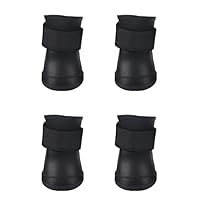 Yctze 4pcs Silicone Protective Dog Boots, Antislip Snow Shoes for Small Dogs, Ideal for French, Cute Pet Rain Wellies (M Black)