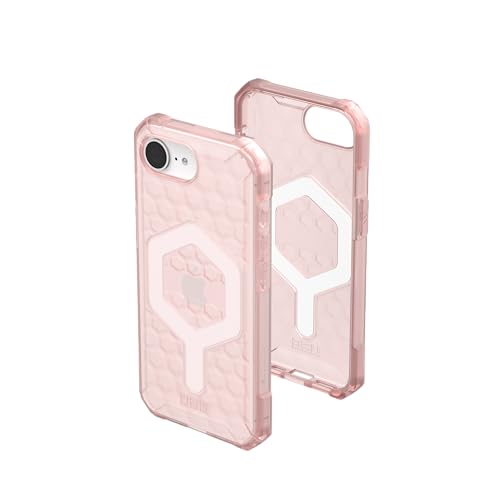 Urban Armor Gear Essential Armor MS Case Apple iPhone 16e Coque (Chargement sans Fil/magnétique optimisé, 4,6m Protection Contre Les Chutes) Rose (Transparent)