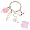 IOSPKKIO® Schlüsselanhänger mit einem Rosa Schmuckbeutel geliefert, krankenschwester Arzt Arzthelferin Geschenk Krankenschwester Schlüsselanhänger mit Schmuckbeutel