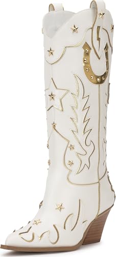 Jessica Simpson Zembitti Western Knee Boot, Bright White, 8