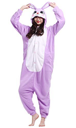 Pyjamas kigurumi adulte violet lapin pour stopper le froid nocturne efficacement