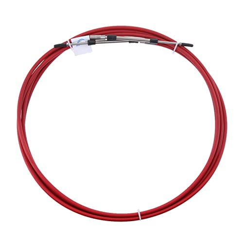 DEMULAX Cable de Control Remoto for Palanca Cambios Acelerador Motor Barco 8 a 21 pies, for Yamaha, fueraborda, Rosca M5-6g, Acero Inoxidable Cable Marino(17 FT)