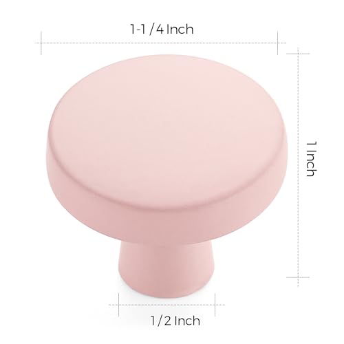 Image of Ravinte 30 Pack Drawer Pulls 1-1 /4 Inch Kitchen Cabinet Knobs Solid Round Dresser Drawer Knobs Pink Dresser Knobs Drawer Knobs Simple Cabinet Hardware for Cupboard Drawer Pulls
