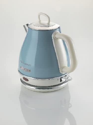Ariete 2868 LB Vintage Cone Style Small 1 Litre Electric Kettle Unique Retro - 360 ° cordless base and Auto shuts off, 20 cm x 21 cm x 15.50 cm (Light Blue)