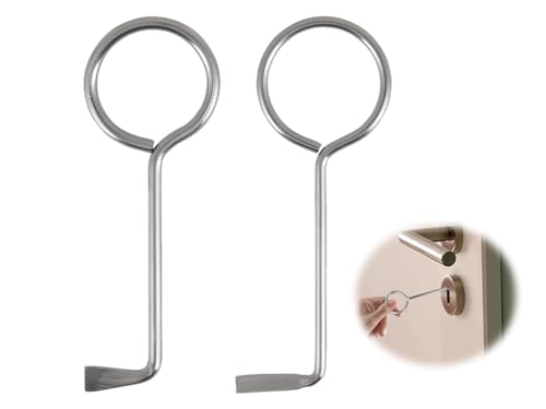 Hitopin Set di Grimaldelli Professionali, 2 Pezzi Chiave Universale per Serrature, Chiave Passepartout Universale, Chiavi Universali per Porte Della Camera, Per Porte Delle Stanze (Argento)