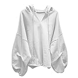 White Women Lounge Outfit Long Sleeve Hood Outfit Sweatshirt for Teen Girls with Hood Basic Fall Winter Outfit 2026 Clothing Fashion Country Concert Y2K XXL